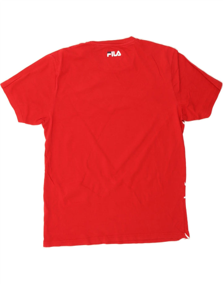 FILA Mens Graphic T-Shirt Top Medium Red Vintage Fila and Second-Hand Fila from Messina Hembry 