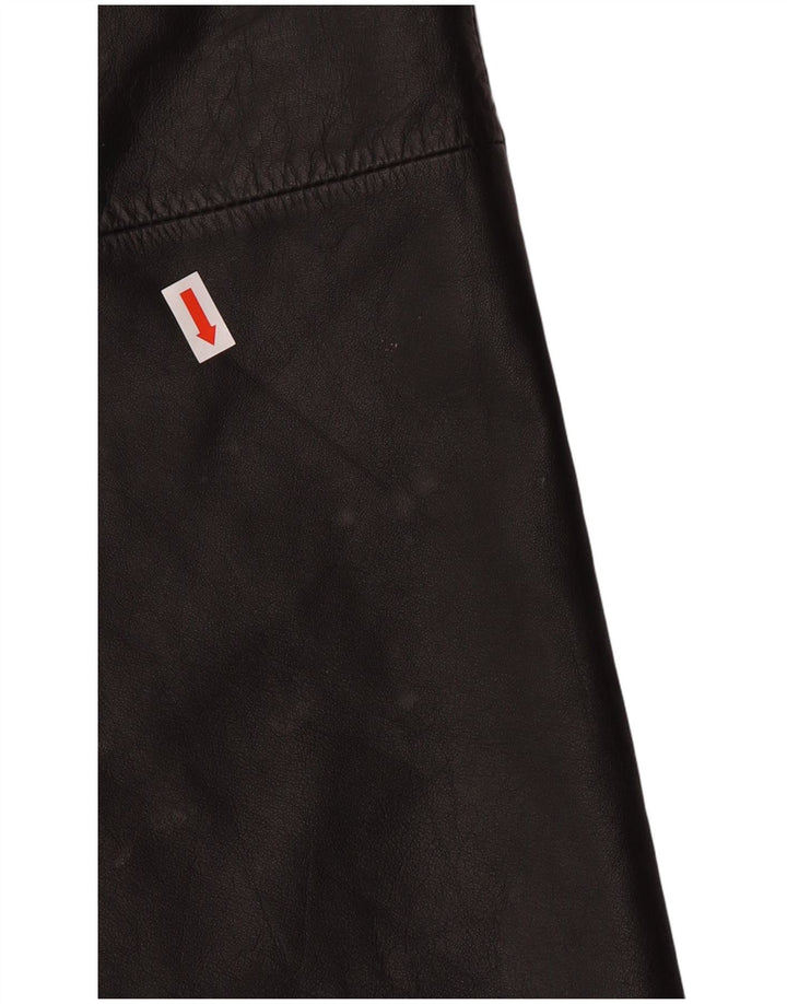 CHALICE Womens High Waist Leather Skirt UK 8 Small W24  Black Leather