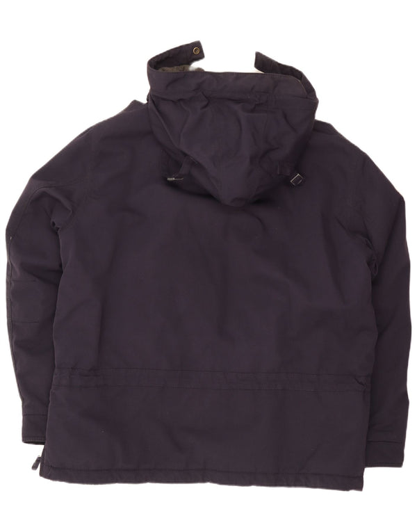 Napapijri Mens Geographic Graphic Hooded Anorak Jacket UK 46 3XL Navy Blue