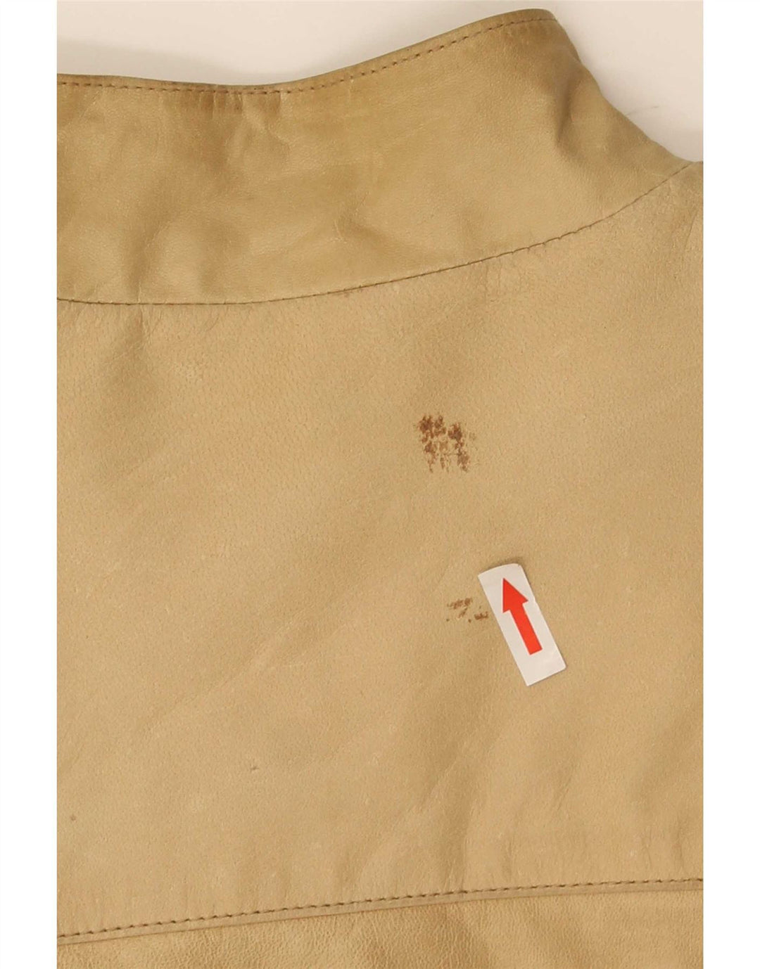 Conbipel Womens Leather Jacket IT 44 Medium Beige