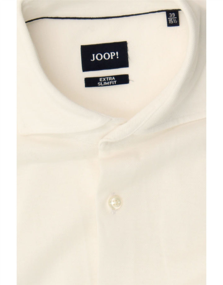 JOOP Mens Extra Slim Fit Shirt Size 39 15 1/2 Medium White Cotton Vintage Joop and Second-Hand Joop from Messina Hembry 