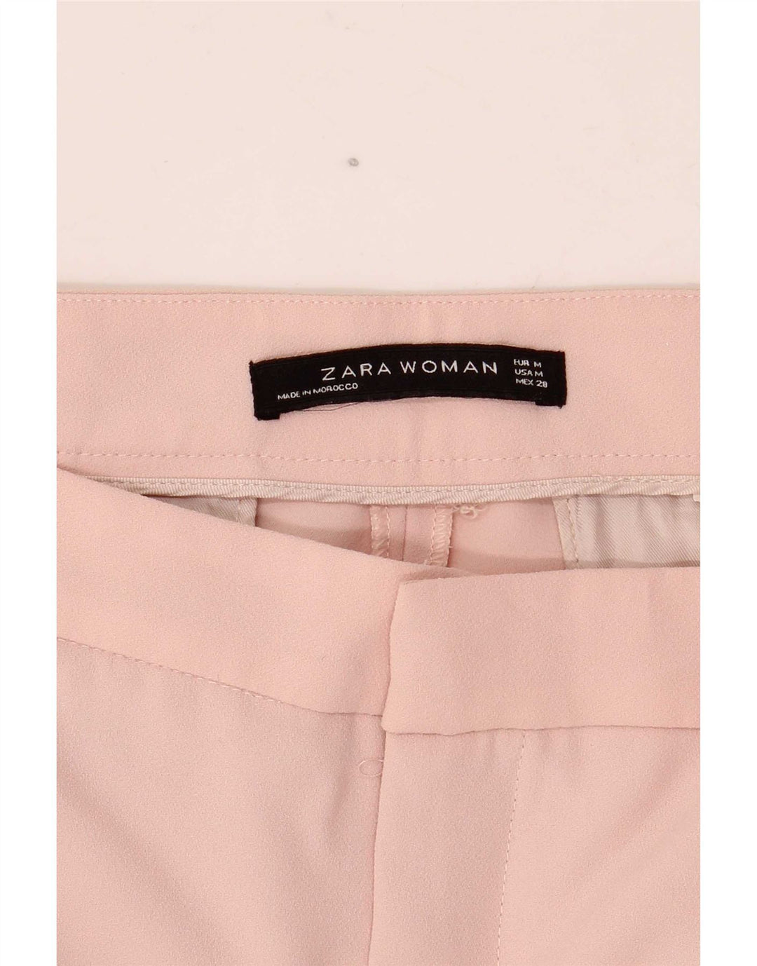 Zara Womens Cropped Trousers Medium W28 L25 Pink