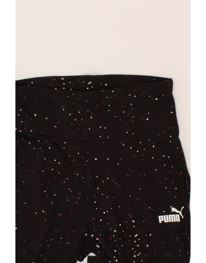 PUMA Womens Leggings UK 14 Medium  Black Spotted Vintage Puma and Second-Hand Puma from Messina Hembry 