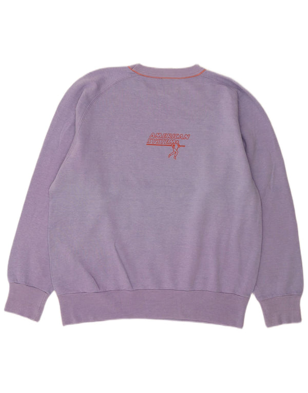 Vintage Womens Graphic Sweatshirt Jumper UK 18 XL Purple