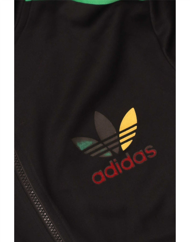 Adidas Mens Zip Hoodie Sweater Medium Black Polyester