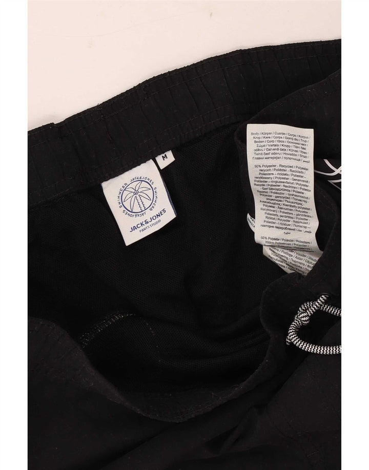 Jack & Jones Mens Graphic Swimming Shorts Medium Black Polyester