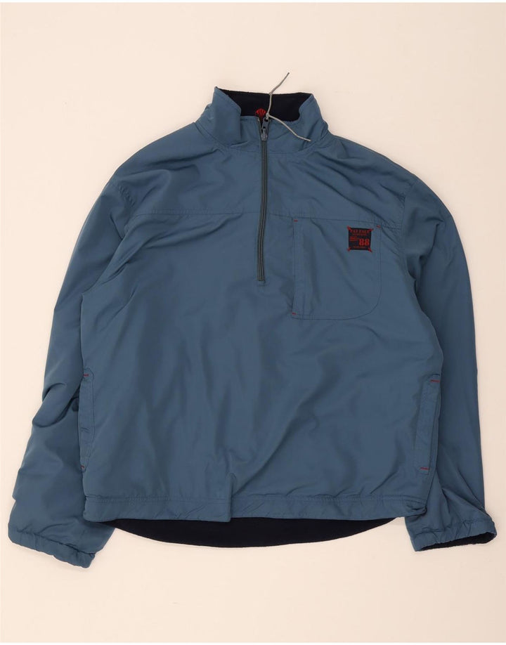 Fat Face Mens Zip Neck Reversible Fleece Jumper Medium Navy Blue Polyester