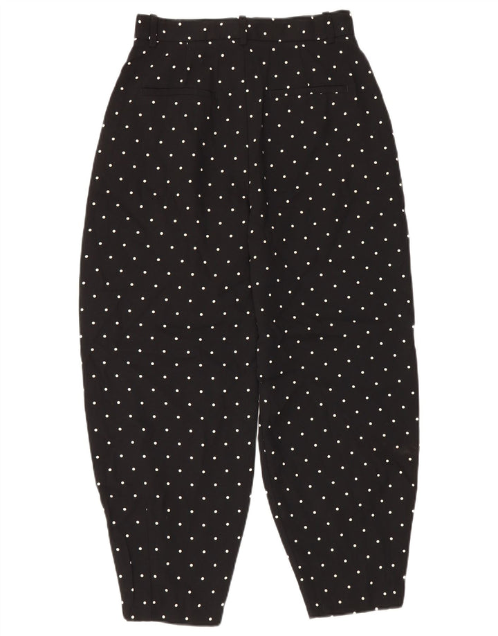 Zara Womens Harem Trousers Small W26 L26 Black Polka Dot