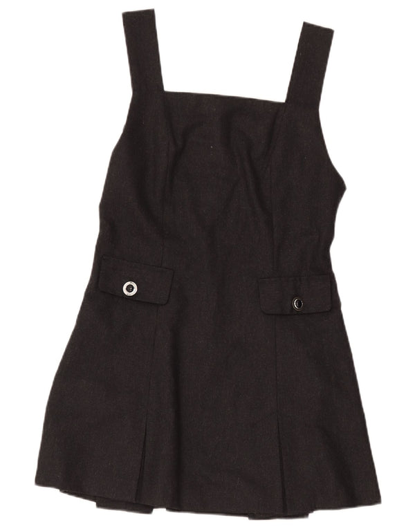 Vintage Womens Mini Sleeveless A-Line Dress IT 44 Medium Grey Wool