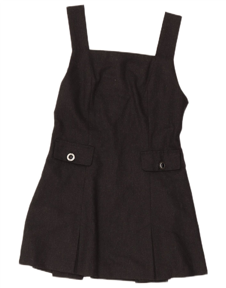 Vintage Womens Mini Sleeveless A-Line Dress IT 44 Medium Grey Wool