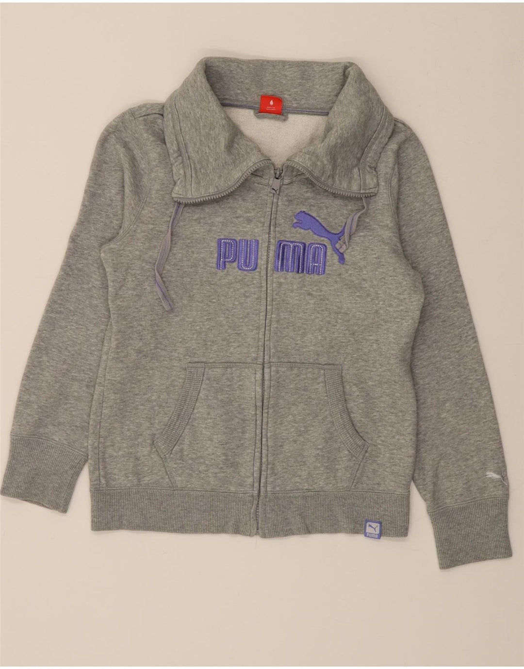 PUMA Womens Graphic Tracksuit Top Jacket UK 12 Medium  Grey Cotton Vintage Puma and Second-Hand Puma from Messina Hembry 