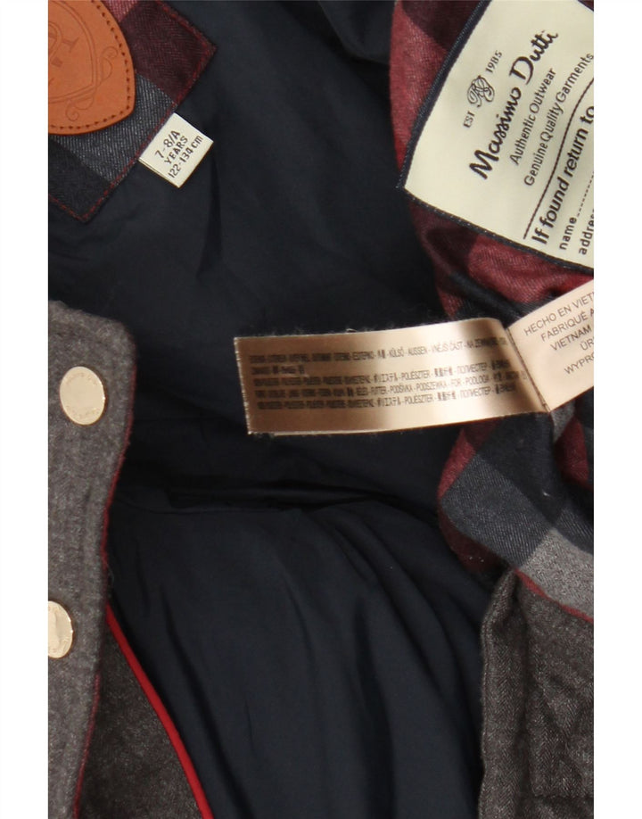 Massimo Dutti Girls Quilted Jacket 7-8 Years Grey Polyester