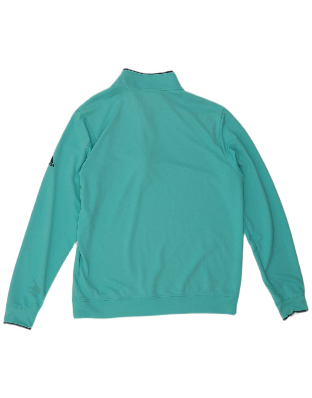 Adidas Mens Zip Neck Pullover Tracksuit Top Medium Turquoise Polyester