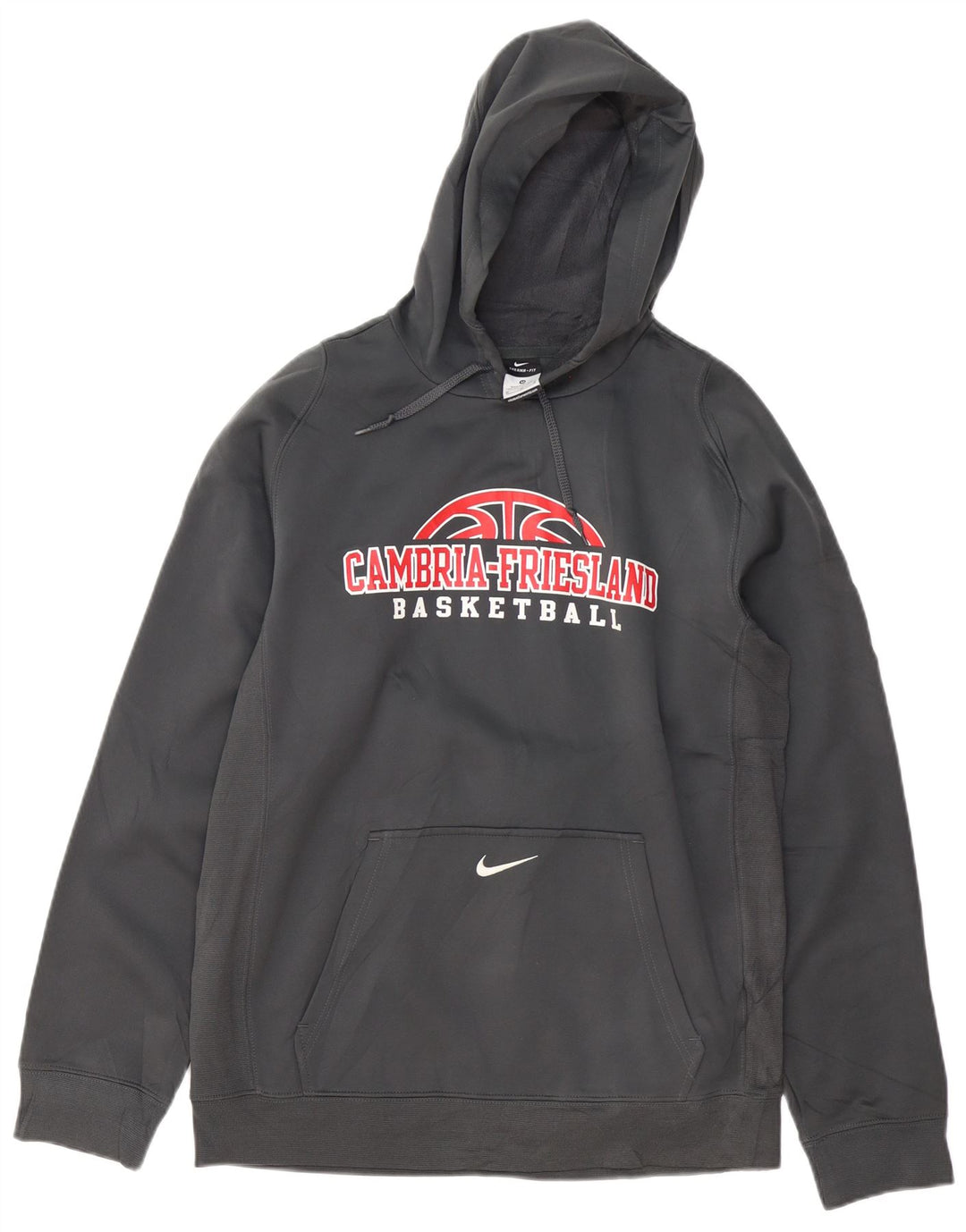 NIKE Mens Graphic Hoodie Jumper Medium Grey Polyester