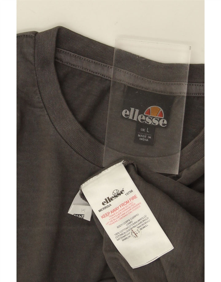 ELLESSE Mens Graphic T-Shirt Top Large Grey Cotton