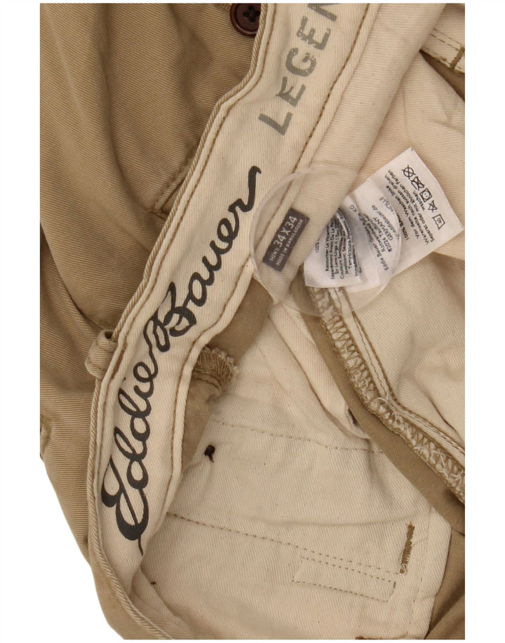 EDDIE BAUER Mens Slim Chino Trousers W34 L34  Beige Cotton