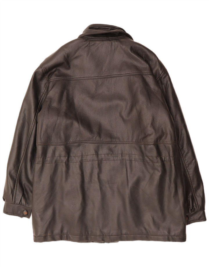 NUTSHELL Mens Leather Coat UK 40 Large Black