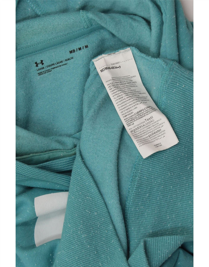 UNDER ARMOUR Womens Oversized Hoodie Jumper UK 14 Medium Blue Flecked
