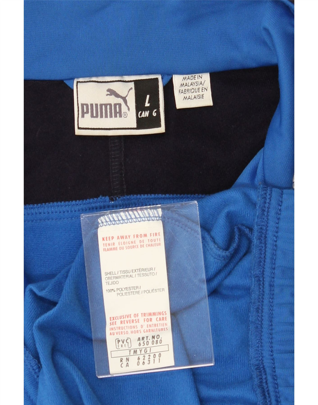 PUMA Mens Tracksuit Top Jacket Large Blue Colourblock Polyester Vintage Puma and Second-Hand Puma from Messina Hembry 