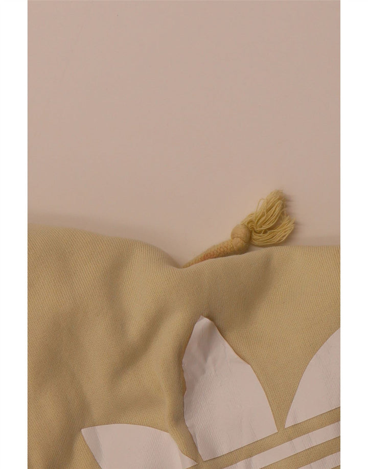 ADIDAS Mens Graphic Hoodie Jumper Medium Yellow Cotton