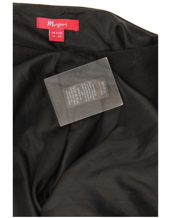 Monsoon Womens A-Line Skirt UK 12 Medium W32  Black Geometric Wool