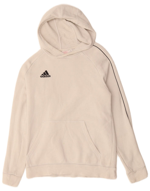 ADIDAS Boys Hoodie Jumper 15-16 Years White Cotton