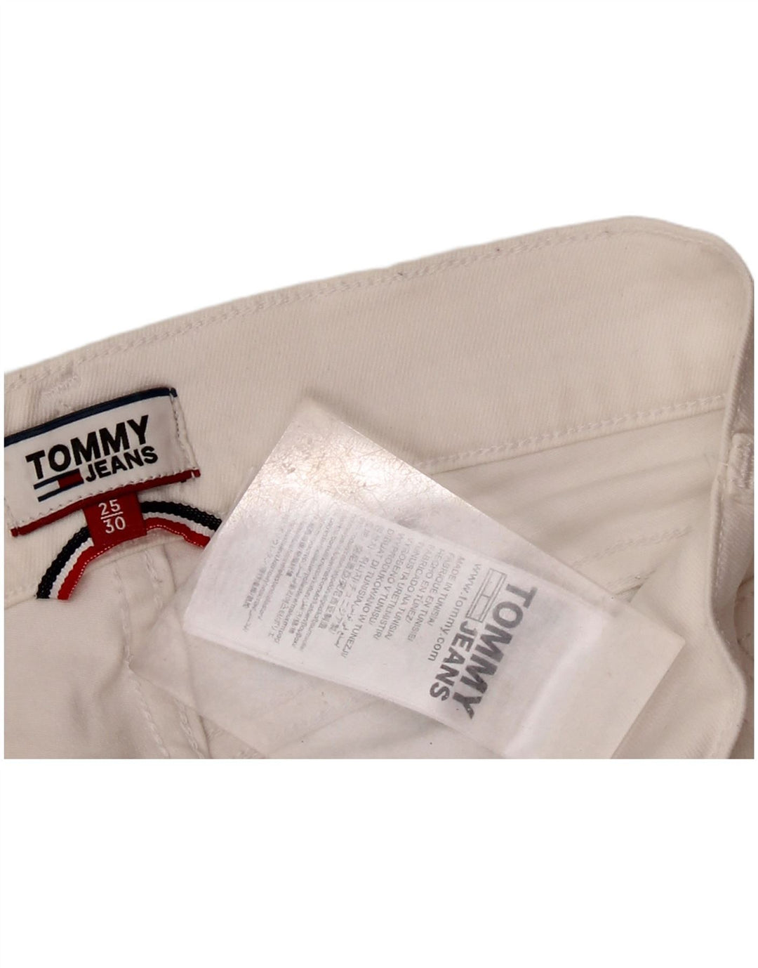 TOMMY HILFIGER Womens Mid Rise Skinny Jeans W25 L25 White Cotton