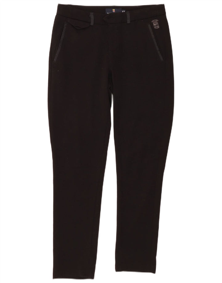MARINA MILITARE Womens Slim Casual Trousers IT 42 Medium W30 L28 Black