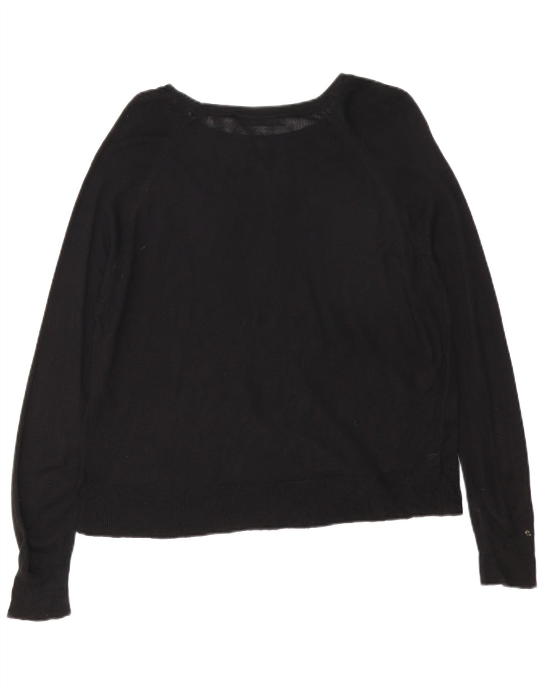 Zara Womens Boat Neck Jumper Sweater UK 14 Medium Black