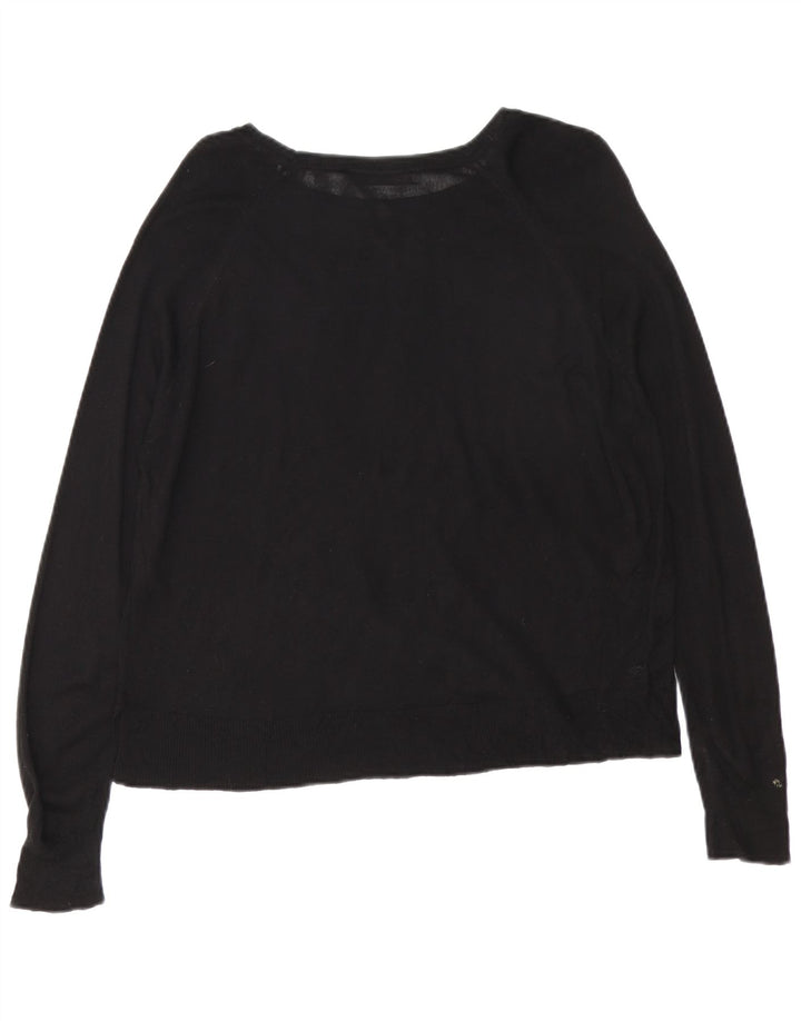 Zara Womens Boat Neck Jumper Sweater UK 14 Medium Black
