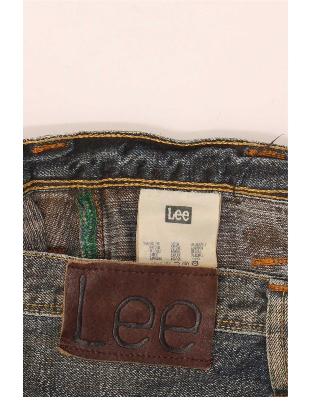 Lee Mens Straight Jeans W34 L34 Blue Cotton