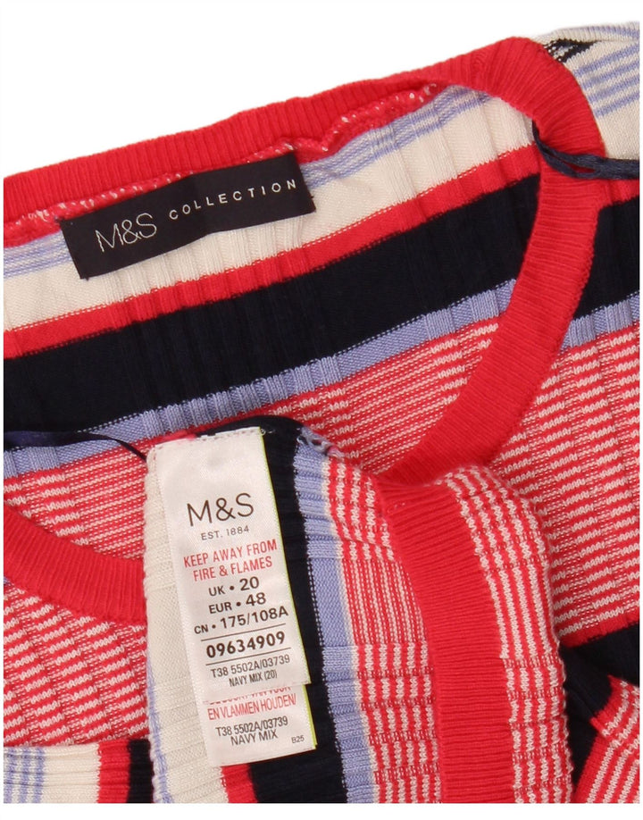 MARKS & SPENCER Womens Crew Neck Jumper Sweater UK 20 2XL Multicoloured