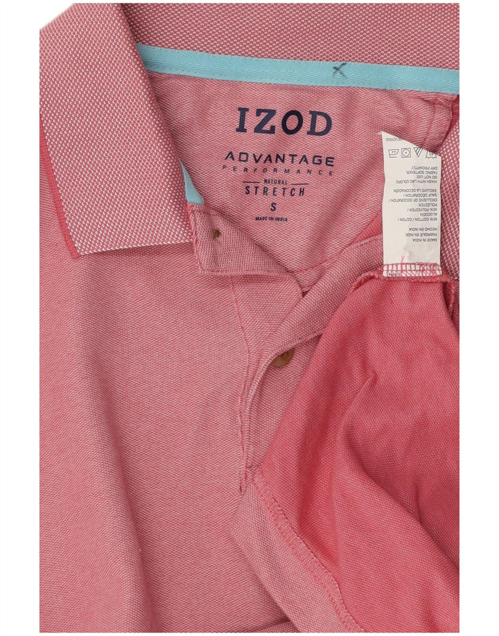 IZOD Mens Polo Shirt Small Pink Cotton