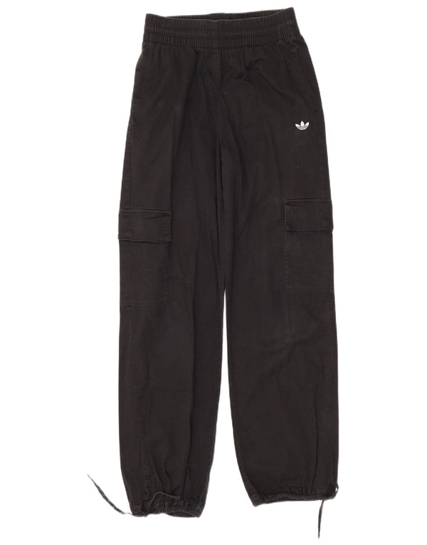 Adidas Womens Loose Fit Joggers Cargo Trousers UK 8/10 Small Black Cotton