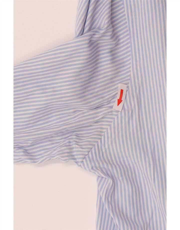 Calvin Klein Mens Shirt Size 15 1/2 Medium Blue Striped Cotton