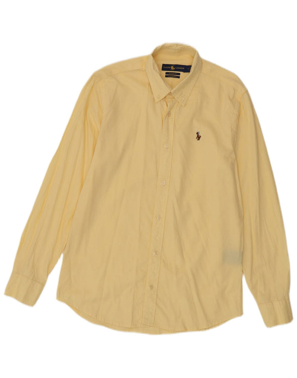 Ralph Lauren Mens Classic Fit Shirt Medium Yellow Cotton