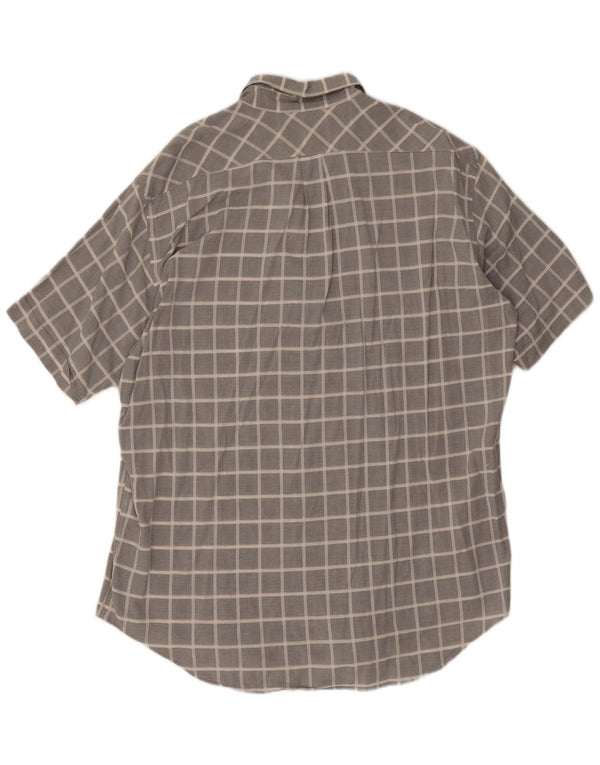 Marlboro Classics Mens Short Sleeve Shirt 2XL Grey Check Cotton
