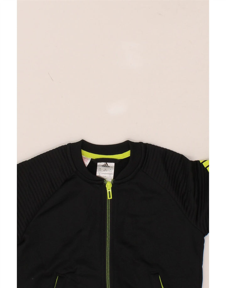 ADIDAS Boys Climalite Graphic Tracksuit Top Jacket 5-6 Years Black Vintage Adidas and Second-Hand Adidas from Messina Hembry 