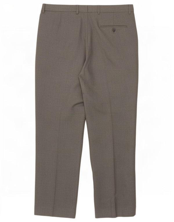 Marks & Spencer Mens Regular Fit Suit Trousers W36 L29 Grey Polyester