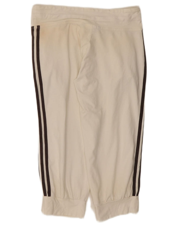 Adidas Womens Capri Tracksuit Trousers Joggers UK 10 Small White
