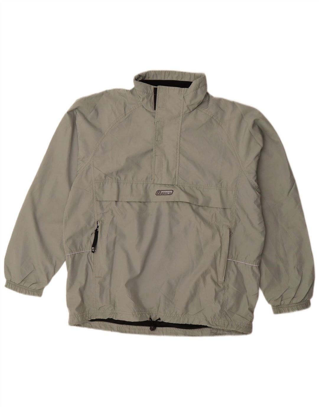 Asics Mens Loose Fit Pullover Rain Jacket UK 36 Small Grey Polyester
