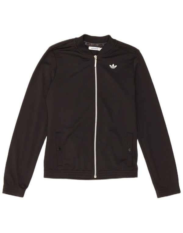 Adidas Womens Regular Fit Tracksuit Top Jacket EU 36 Small Black Polyester