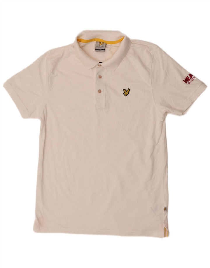 Lyle & Scott Mens Graphic Polo Shirt Large White Cotton