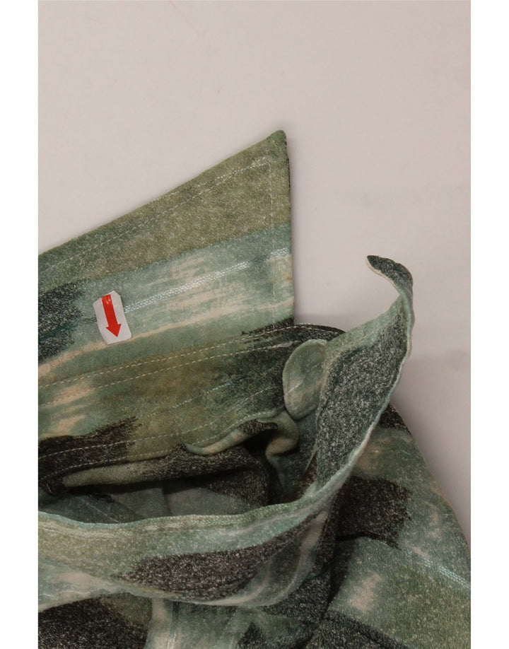 VINTAGE Mens Short Sleeve Shirt Large Green Geometric