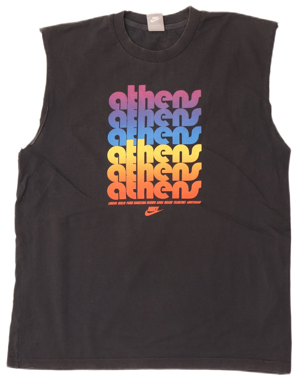Nike Mens Graphic Vest Top UK 42/44 Large Black Cotton