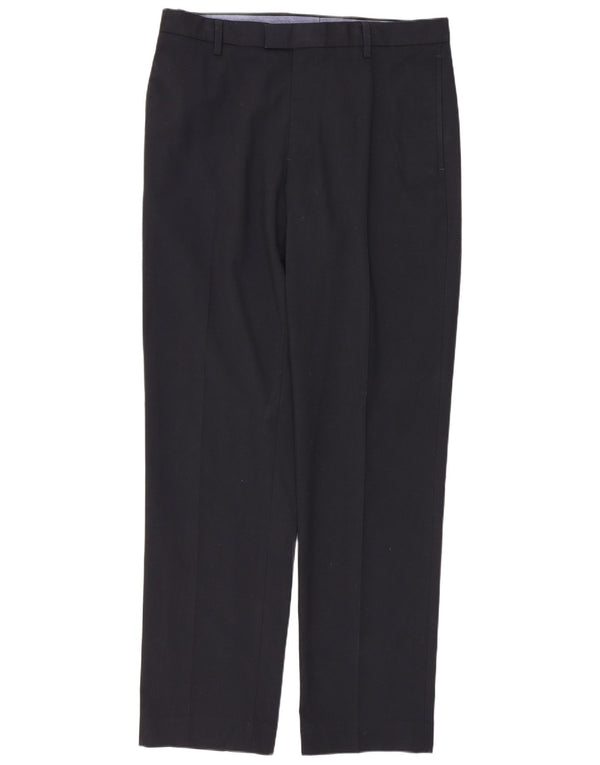 Marks & Spencer Mens Tailored Straight Suit Trousers W34 L33 Navy Blue
