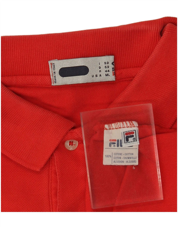 Fila Mens Polo Shirt Medium Red Cotton
