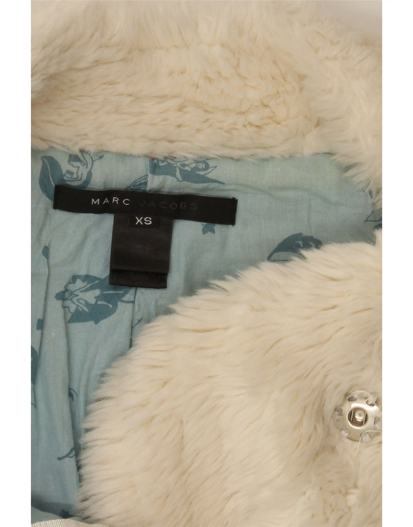 MARC JACOBS Womens Faux Fur Jacket UK 6 XS Off White Synthetic Vintage Marc Jacobs and Second-Hand Marc Jacobs from Messina Hembry 