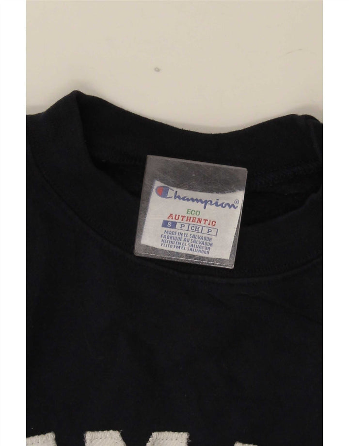 Champion Mens Summit Graphic Sweatshirt Jumper Small Navy Blue Cotton