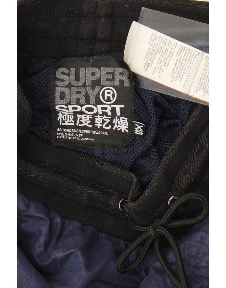 SUPERDRY Womens Tracksuit Trousers Joggers UK 6 XS  Navy Blue Animal Print